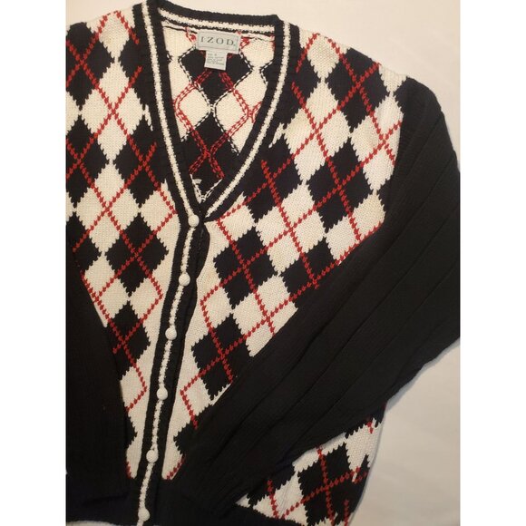 IZOD Vintage Argyle Sweater, women,s Small, 100% Cotton - Picture 2 of 11